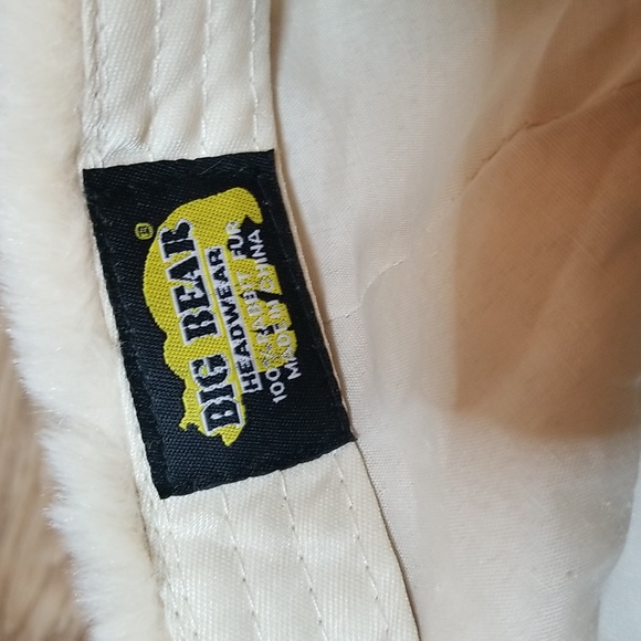 Big Bear Pom Pom White Faux Fur Baseball Cap - Picture 7 of 9